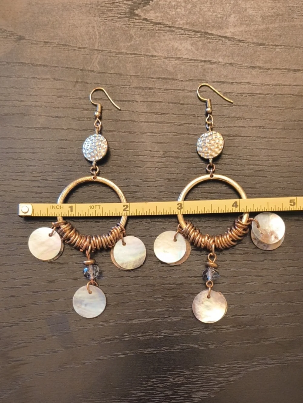 Chandelier Circlet Hoop Shell Earrings